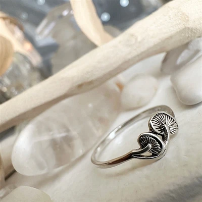 Cubensis Mushroom Ring Size 7 Silver