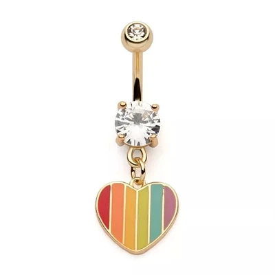 Rainbow Enamel Heart Dangle