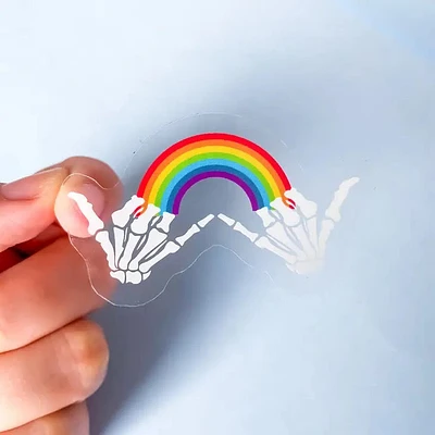 Mains de crâne arc-en-ciel LGBTQ+ Sticker