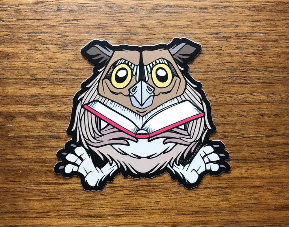 Reading Owl Sticker