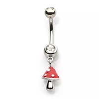 Red Mushroom Dangle Navel