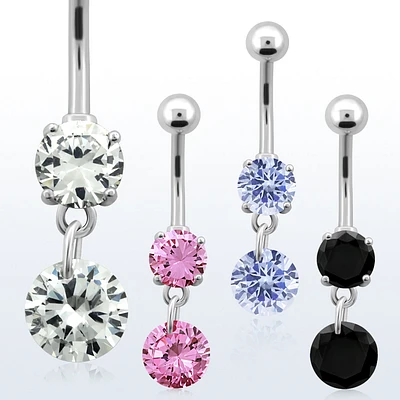 Round Gem Dangle Navel