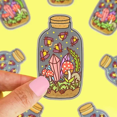 Firefly Terrarium Mushroom Sticker