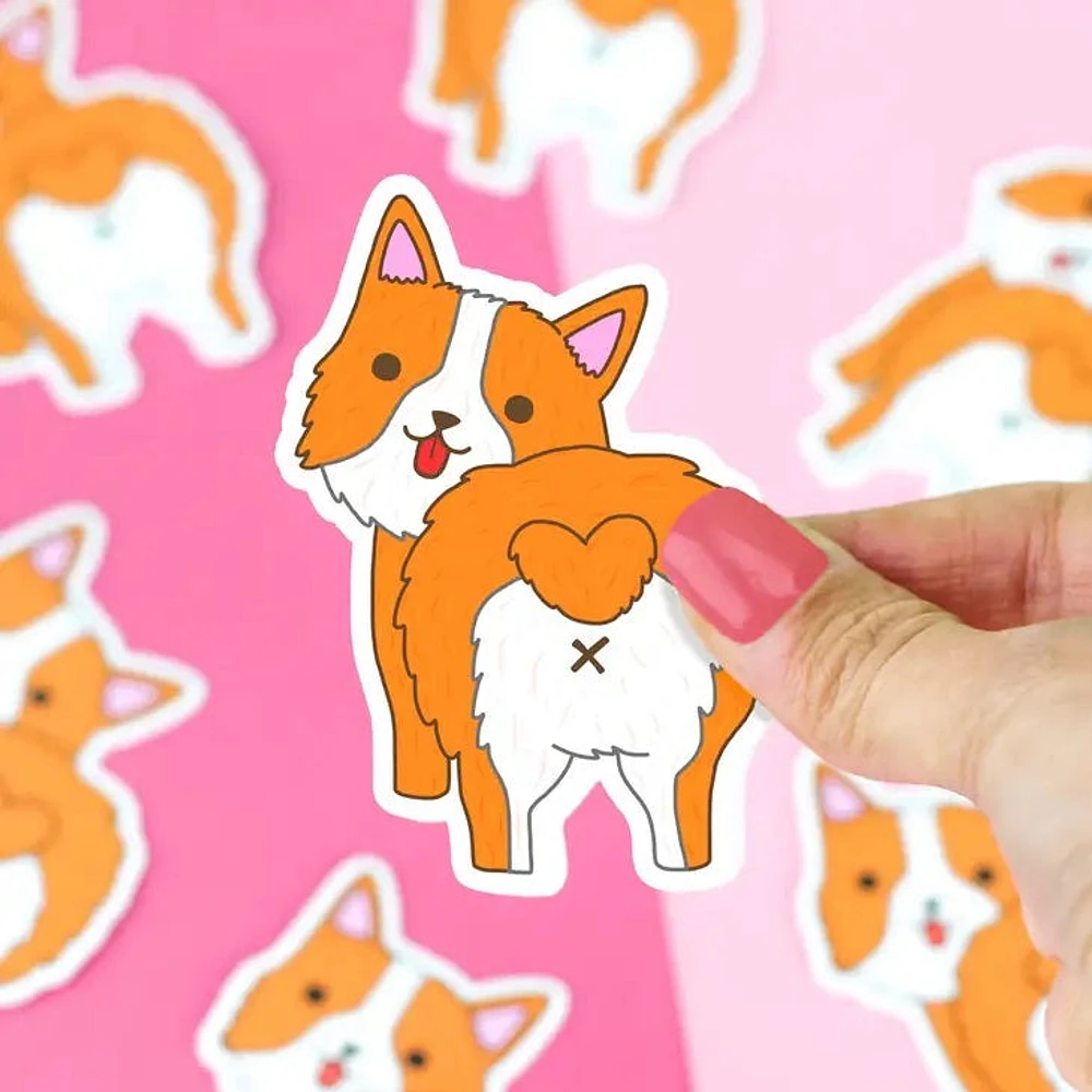 Corgi Heart Butt Sticker