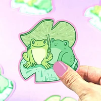 Frogs On Lilypad In Love Friendship