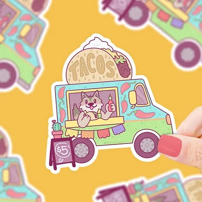 Coyote Taco Truck Shop Sticker