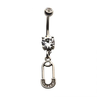 Safety Pin Dangle Navel