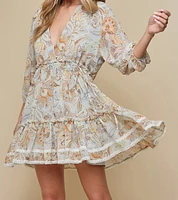 Vestido a capas con estampado floral