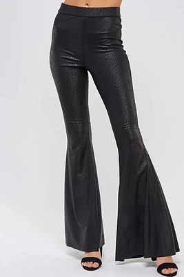 Python Black Bell Bottom Pant