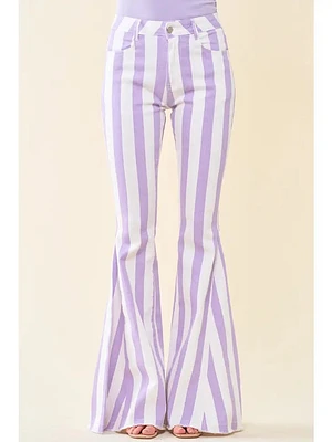 Striped Bell Bottom Jeans