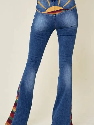 Embroidered Flare Jeans