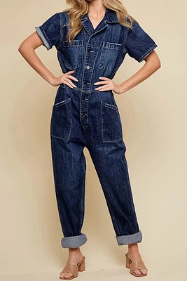 Denim Utility Jumpsuit