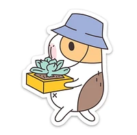 Bubu The Guinea Pig Succulent Gardner Sticker