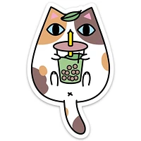 Calico Cat Bubble Tea Vinyl Sticker