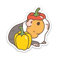 Guinea Pig And Bell Pepper Vinyl Sticker