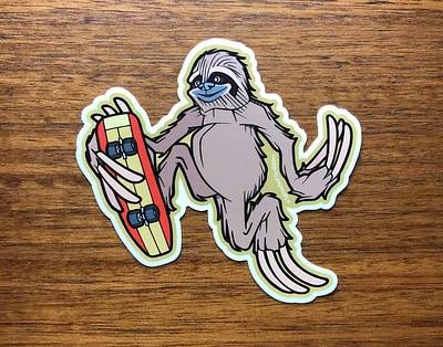 SKATER SLOTH STICKER 193