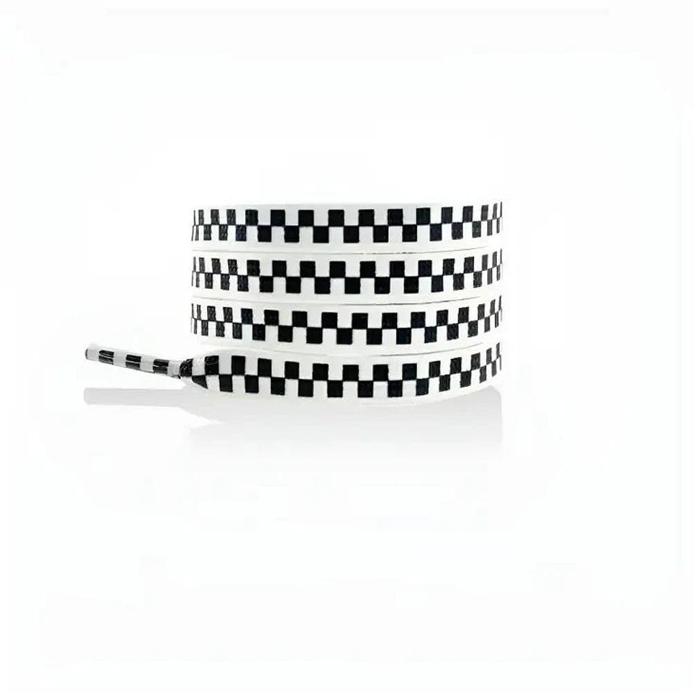 3D CHECKER BORAD FLAT SHOELACES