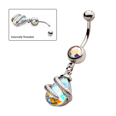 SNAKE WRAPPED TEARDROP DANGLE