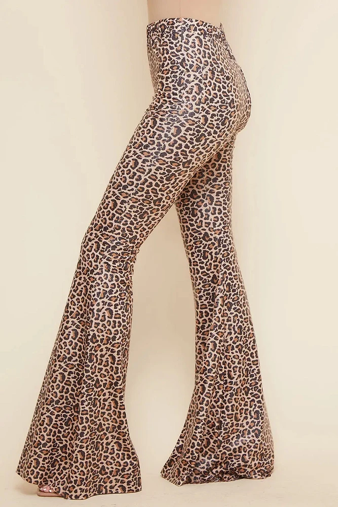 LEOPARD BELL BOTTOM WITH POCKET