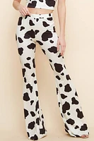 Cow Print Bell Bottom With Pocket