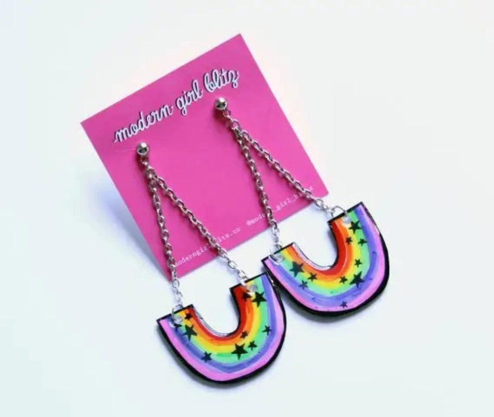 PENDIENTES ARCO IRIS MOTEADOS