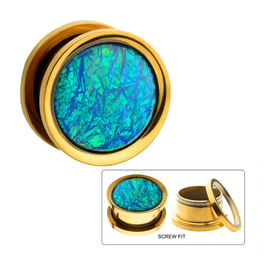 Blue Opal Gold Machinehead 14G-2G S/S Machinehead