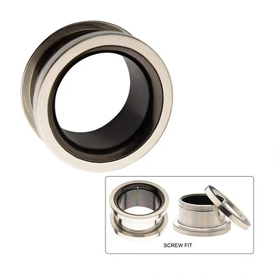 Acero Con Incrustaciones Negras 0g - 7/8"