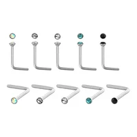 20g Bezel Set 1.5mm Gem L-Shape Stud