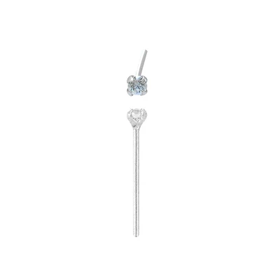 3mm Clear Prong Nose Bone