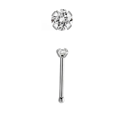 20g Prong Set 2mm Bone S/S Clear