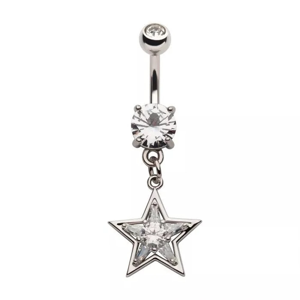 Star With Baguette Gems Dangle