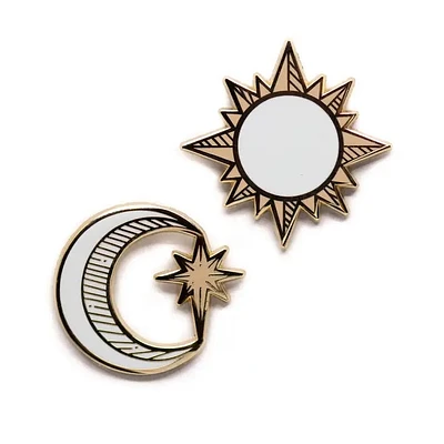 Sun And Moon Collar Pin Set