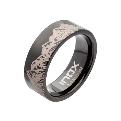 Anillo Titanio Negro Paisaje Talla 9