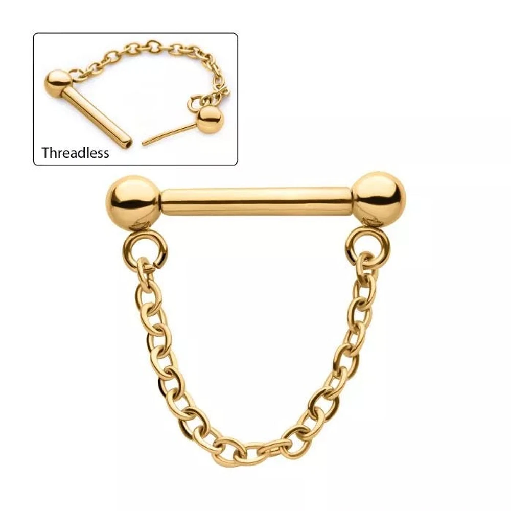 Chaîne de septum en or 24 carats PVD