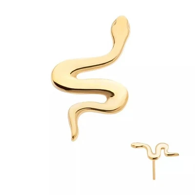 24Kt Gold PVD Titanium Threadless Snake Top