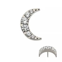 Ensemble pavé de croissant de lune CZ