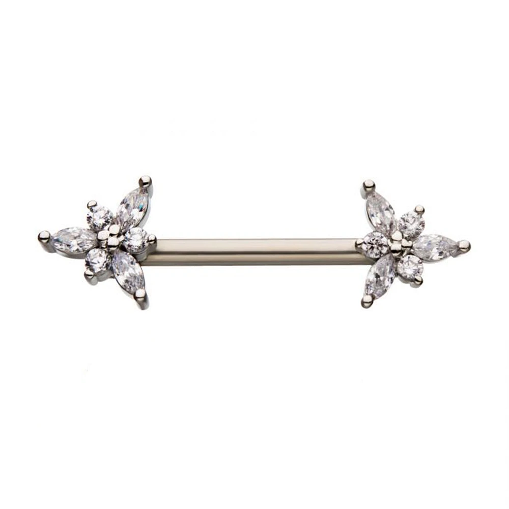 Tri Gem Layered Nipple Bar