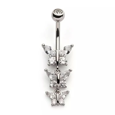 Triple Butterfly Dangle Navel