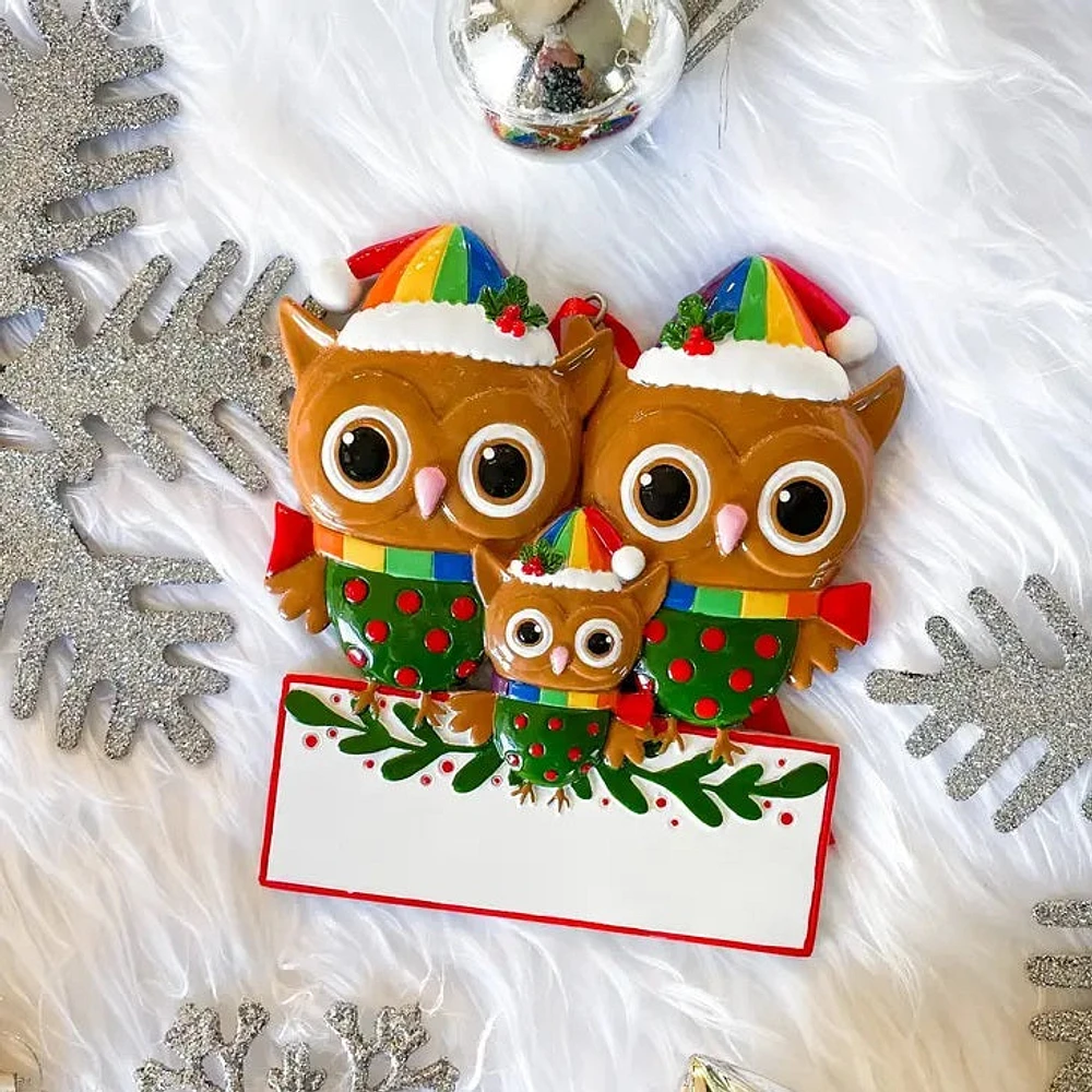 Owl Triple LGBTQ+ Chistmas Ornament