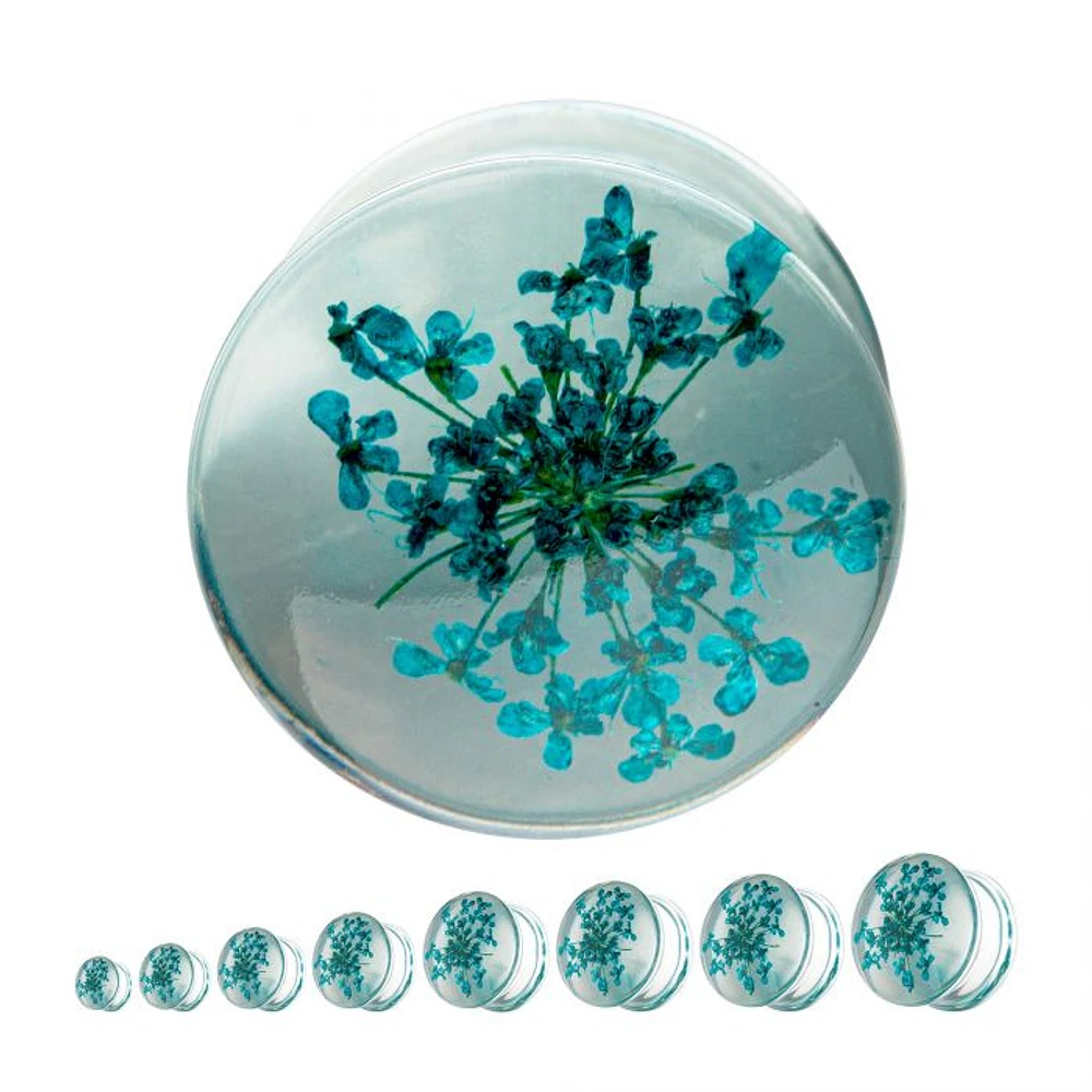 Blue Flower Double Flare 14g - 2g