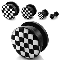 Checker Black And White 0g - 7/8"