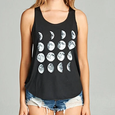 MOON PRINT BLACK TANK 2020