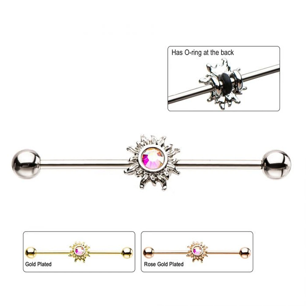 Wavy Sun Industrial Barbell