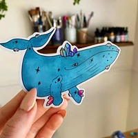 Pegatina holográfica de ballena