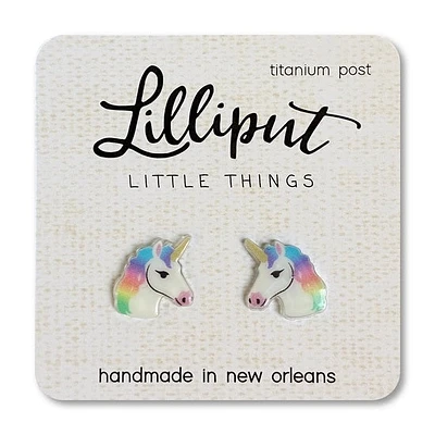 Pendientes Arco Iris Unicornio Blanco