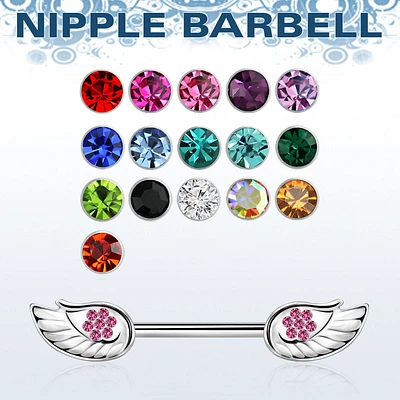 Wing Gem Nipple Bar