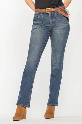 WallFlower Bootcut Jean with Braided Western Belt