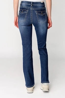 Almost Famous Dark Wash High Rise Boot Cut Jean