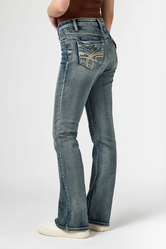 YMI Olympic Wash Mid-Rise Bootcut Jean