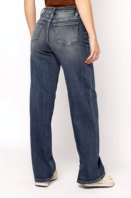 YMI Mid-Rise Wide-Leg Jeans Dark Wash